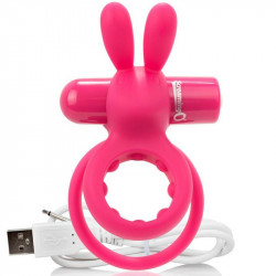 SCREAMING O ANILLO DOBLE RECARGABLE CON RABBIT O HARE ROSA