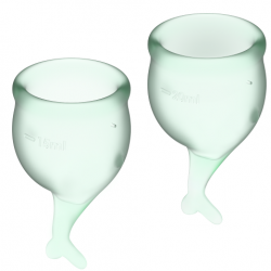 SATISFYER FEEL SECURE KIT COPA MENSTRUAL VERDE LIGHT 1520ML