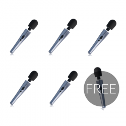 BLACK AND SILVER DEXTER MASSAGE WAND 51 GRATIS