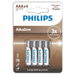 PHILIPS ALKALINE PILA AAA LR03 BLISTER4